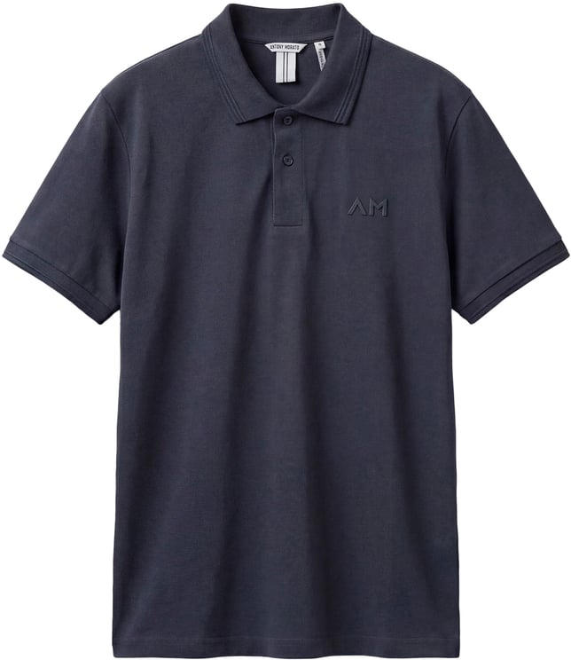 Antony Morato POLO REGULAR FIT IN JERSEY COTTON FABRIC WITH JAQUARD RIB COLLAR AND AM RUBBER CUNEO 3D  LOGO PRINT