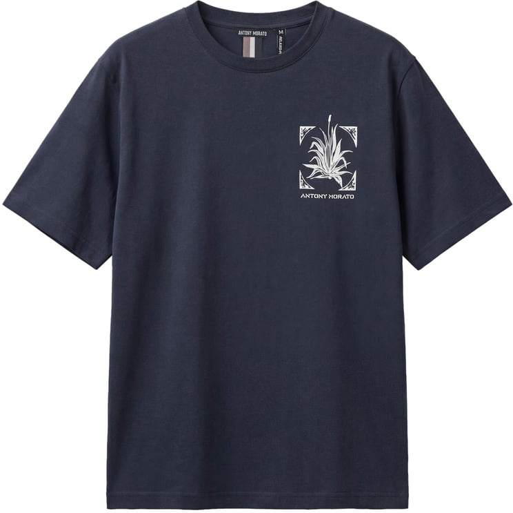 Antony Morato T-SHIRT RELAXED FIT IN DOBBY JERSEY FABRIC WITH PRINT ON HEART SIDE AND BACK SIDE