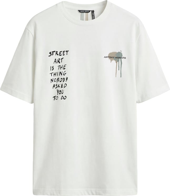 Antony Morato T-SHIRT RELAXED FIT IN DOBBY JERSEY FABRIC WITH MATT PLASTICPRINT ON FRONT AND BACK