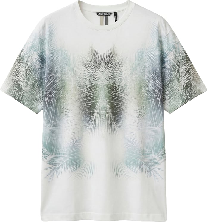 Antony Morato T-SHIRT REGULAR FIT IN JERSEY COTTON FABRIC WITH WATER PRINT AND RUBBER INJECTION LOGO PRINT ON BACK