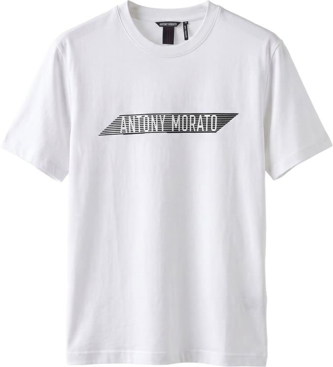 Antony Morato T-SHIRT RELAXED FIT IN JERSEY COTTON FABRIC WITH FLOCK  PRINT ON FRONT AND BACK