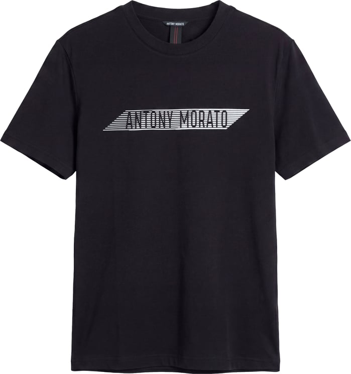 Antony Morato T-SHIRT RELAXED FIT IN JERSEY COTTON FABRIC WITH FLOCK  PRINT ON FRONT AND BACK