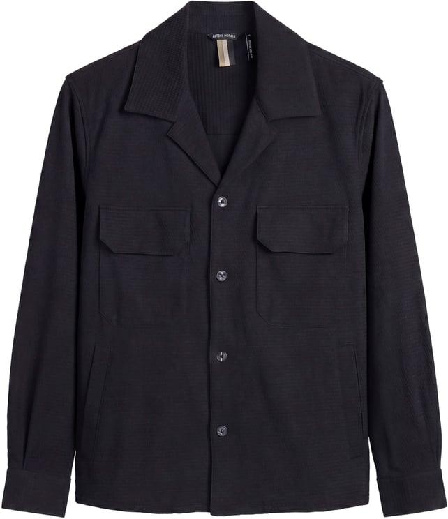 Antony Morato SHIRT REGULAR STRAIGHT FIT IN DOBBY WITH LOGOED  BADGE ON BACK SHOULDERS