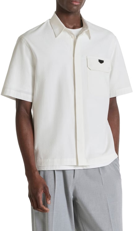 Antony Morato SHIRT RELAXED FIT IN SEERSUCKER FABRIC  WITH METL PLATE ON POCKET