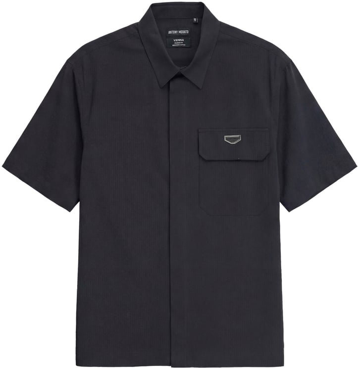 Antony Morato SHIRT RELAXED FIT IN SEERSUCKER FABRIC  WITH METL PLATE ON POCKET