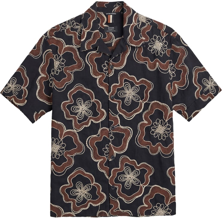 Antony Morato SHIRT DOVER RELAXED FIT IN EMBROIDERED COTTON FABRIC WITH LOGOED BADGE