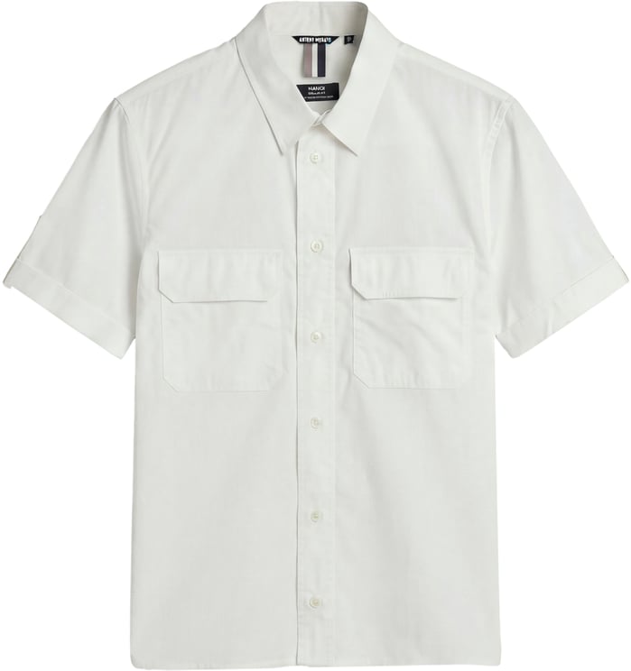 Antony Morato SHIRT HANOI REGULAR FIT IN POPELINE LYOCELL WITH LOGOED BADGE