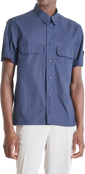 Antony Morato SHIRT HANOI REGULAR FIT IN POPELINE LYOCELL WITH LOGOED BADGE