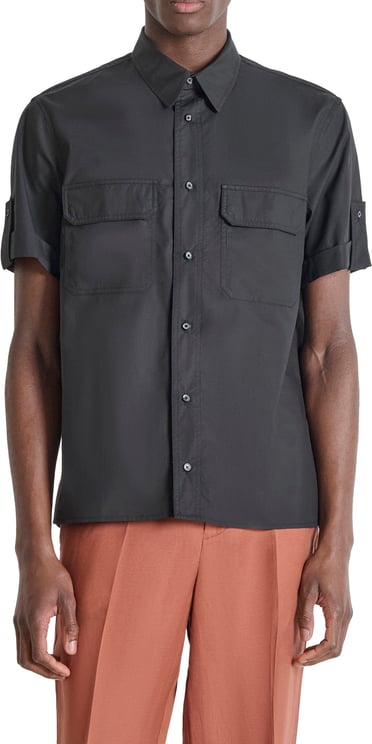 Antony Morato SHIRT HANOI REGULAR FIT IN POPELINE LYOCELL WITH LOGOED  BADGE