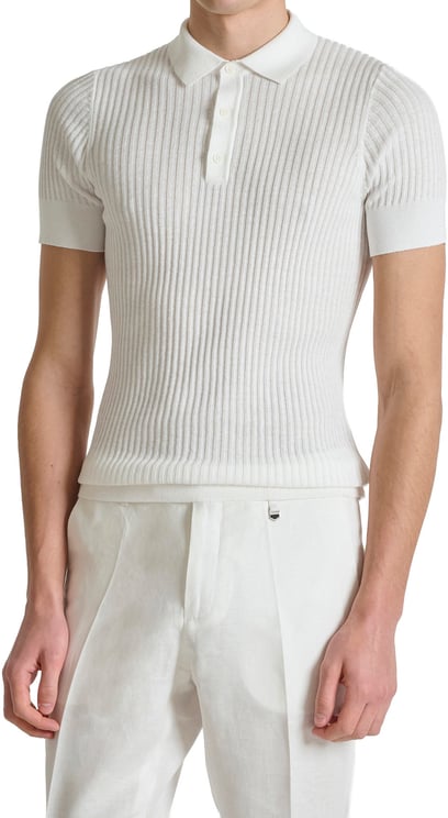Antony Morato SWEATER POLO WITH BUTTON SHORT SLEEVES SLIM FIT SUPER SOFT YARN
