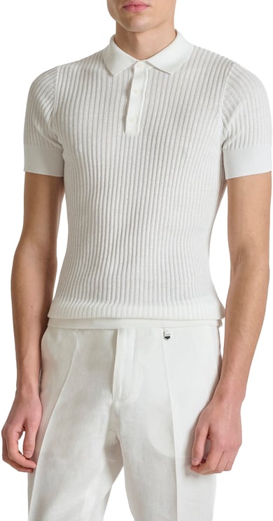 Antony Morato SWEATER POLO WITH BUTTON SHORT SLEEVES SLIM FIT SUPER SOFT YARN