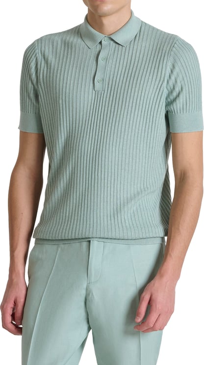 Antony Morato SWEATER POLO WITH BUTTON SHORT SLEEVES SLIM FIT SUPER SOFT YARN