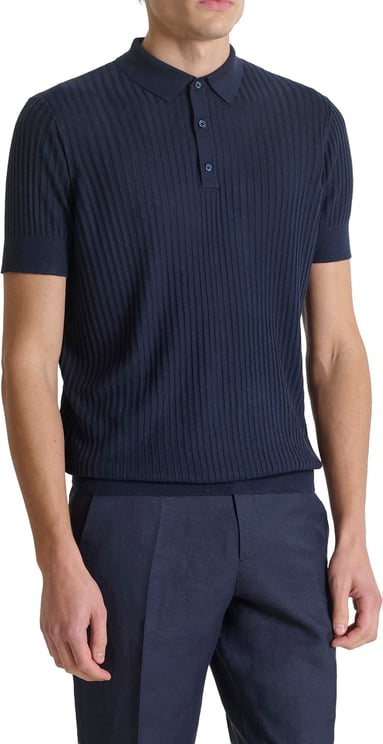 Antony Morato SWEATER POLO WITH BUTTON SHORT SLEEVES SLIM FIT SUPER SOFT YARN