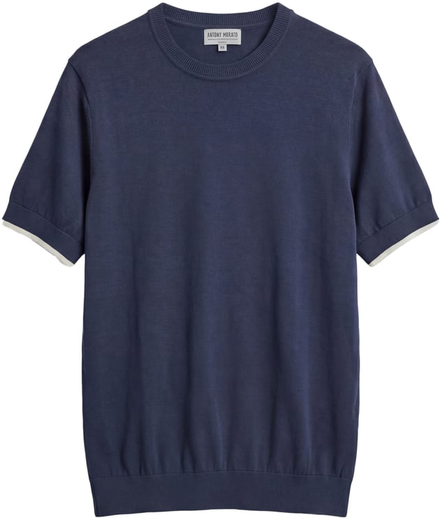 Antony Morato SWEATER ROUND COLLAR SHORT SLEEVES REGULAR FIT IN MERCERIZED COTTON SUPER FINE YARN