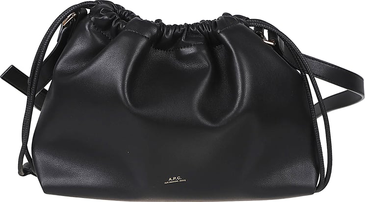 A.P.C. Recycled Vegan Leather Shoulder Bag with Drawstring Closure