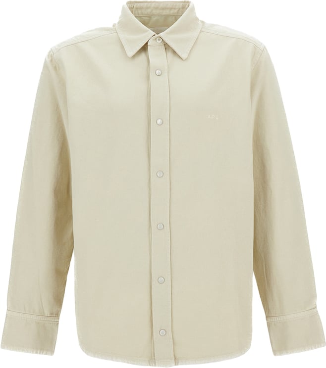 A.P.C. Cotton Overshirt with Mother-of-Pearl Snap Button