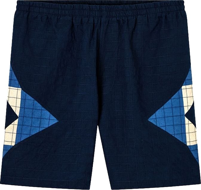 A.P.C. apc short coton bleu blanc patchwork