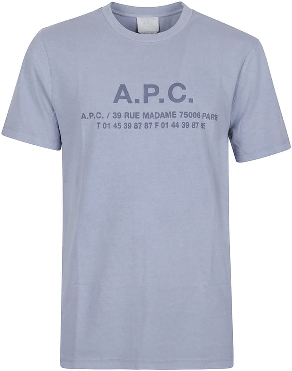 A.P.C. Logo Adresse T-shirt Blue