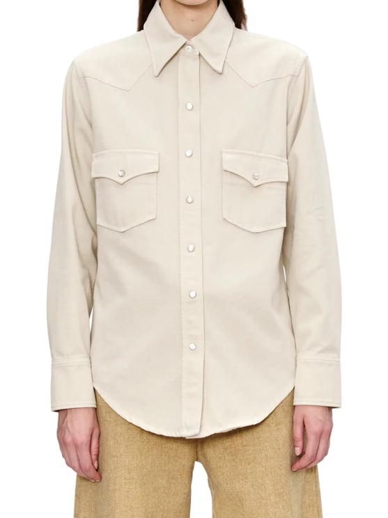 A.P.C. Classic Western-Inspired Shirt with Pointed Collar