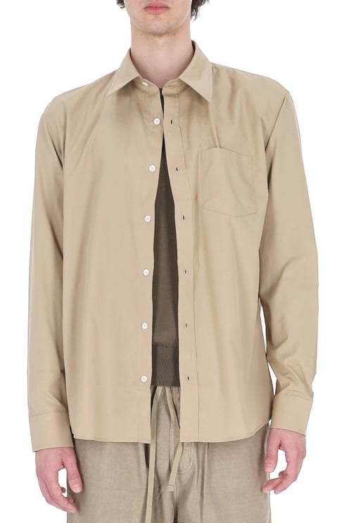 A.P.C. Owen Beige Organic Cotton Poplin Shirt
