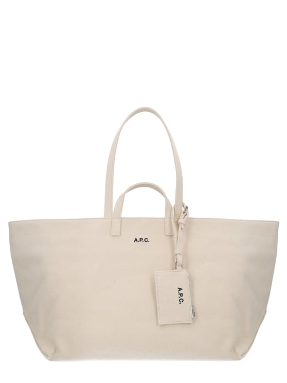 A.P.C. Structured Cotton Canvas Tote Bag with Detachable Pouch