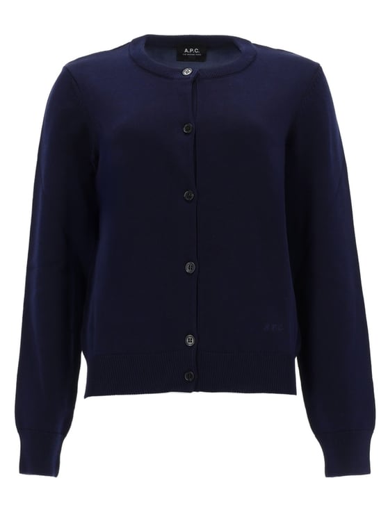 A.P.C. Neutrals Leonie Cropped Knitted Cotton Cardigan
