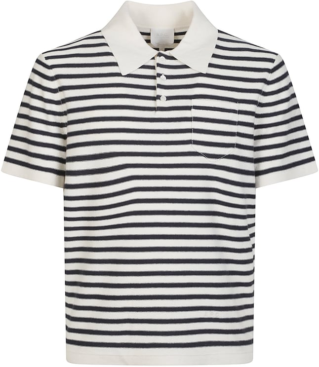 A.P.C. Short Sleeve Polo Neck Sweater White