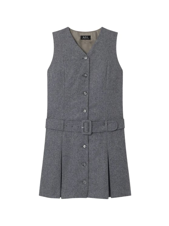 A.P.C. Sandra Tailored Pleated Midi Dress