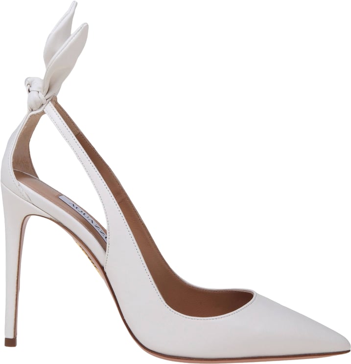 Aquazzura Aquazzura decollete' bow tie 105 in nappa color white