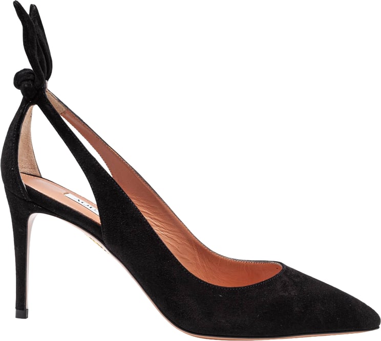Aquazzura Aquazzura bow tie pump 85 in black suede