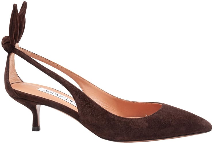 Aquazzura Aquazzura espresso suede bow tie pump 50