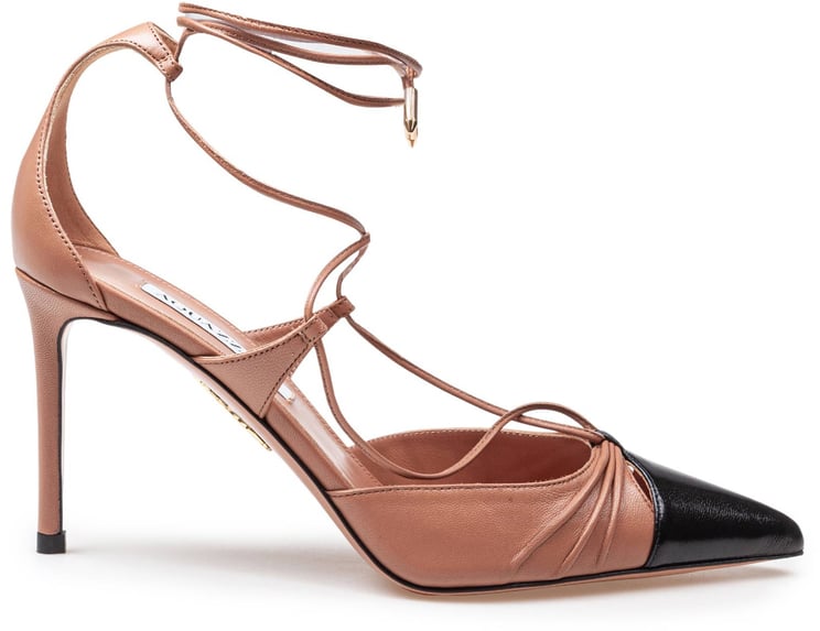 Aquazzura Aquazzura gabi pump 85 nappa leather decollete' color pink/black