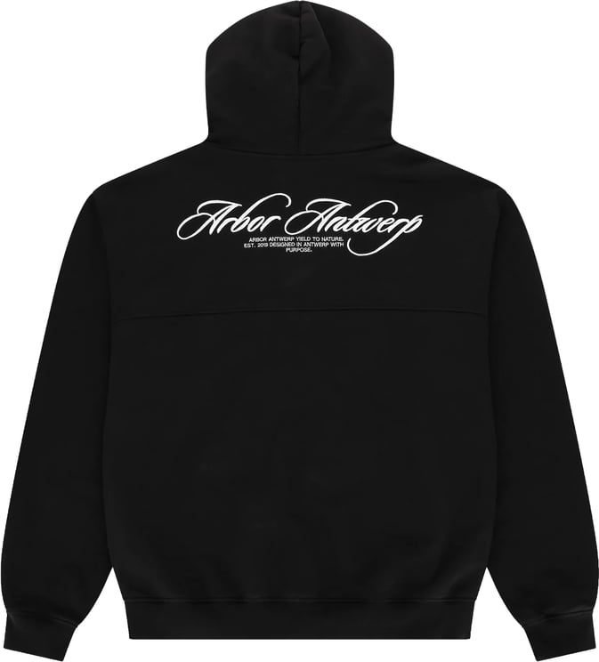 Arbor Antwerp Arbor antwerp - Cursive zipper hoodie black -