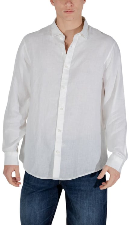 Armani Exchange Armani Exchange White Linen Dress Shirt