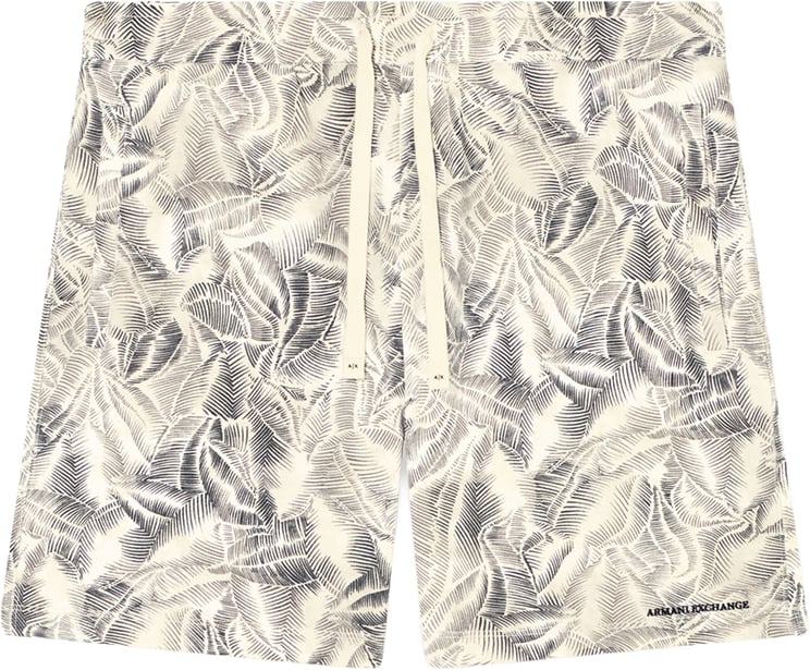 Armani Exchange Shorts Cream Leaf Allover B