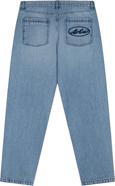 Arte Antwerp Broek met cirkellogo op de zakken, denim gebleekt