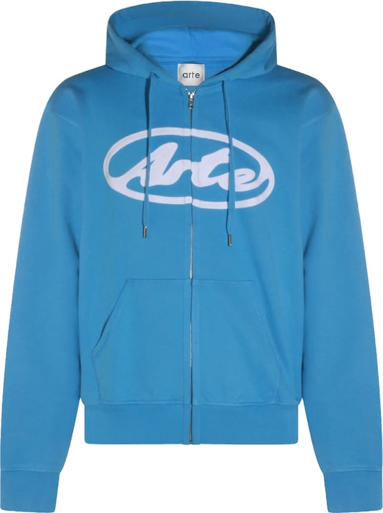 Arte Antwerp Hoodie met ritssluiting en cirkellogo in blauw
