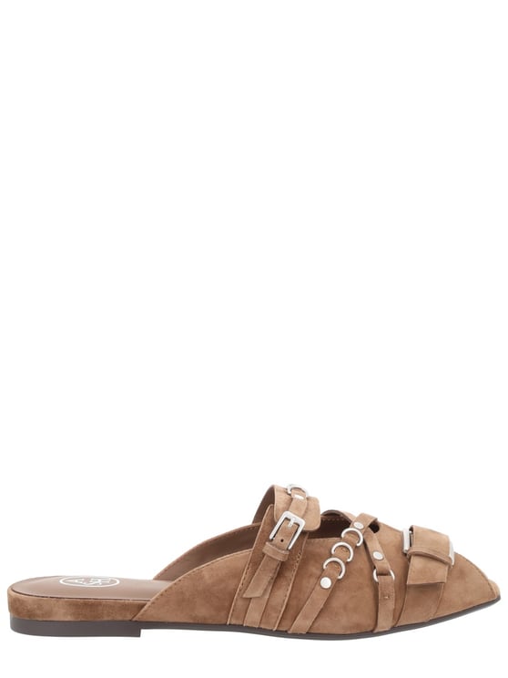 Ash Brown Brigit Suede Flat Mules