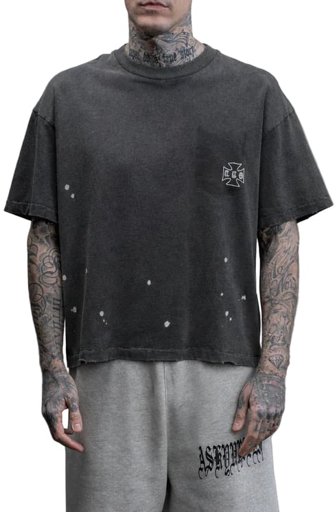 ASKYURSELF STAINED POCKET T VINTAGE BLACK