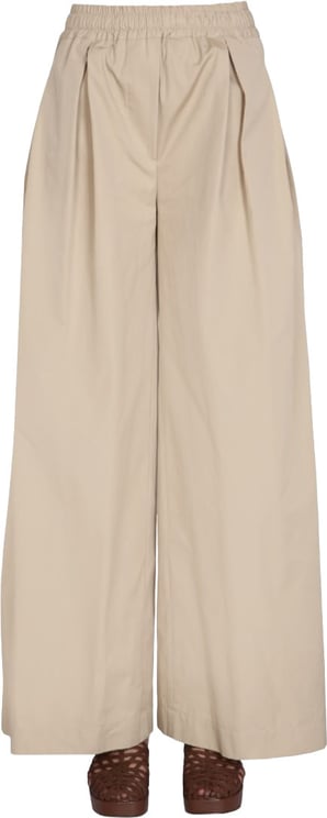 Aspesi Wide-Leg Poplin Pants With Drawstring Waist
