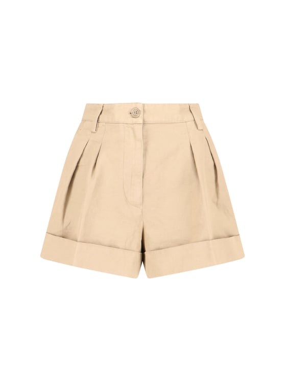 Aspesi Beige Cotton Linen Shorts