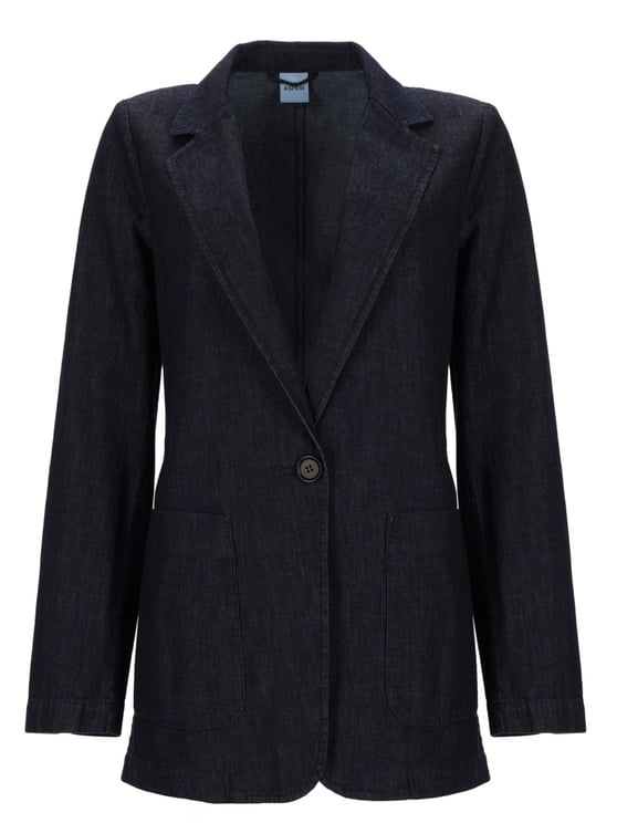 Aspesi Dark Denim Notch Lapel Cotton Jacket