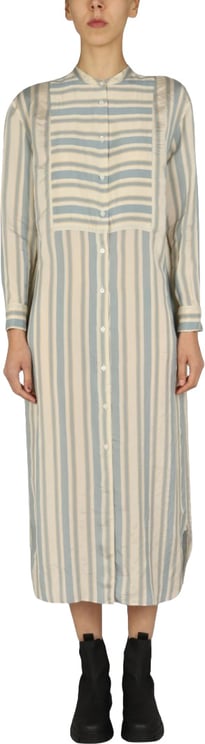 Aspesi Mandarin Collar Midi Shirt Dress