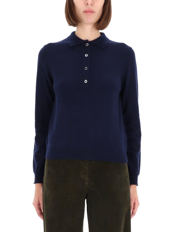 Aspesi Long-Sleeve Cashmere Polo Shirt