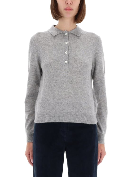Aspesi Ribbed Cashmere Polo Shirt