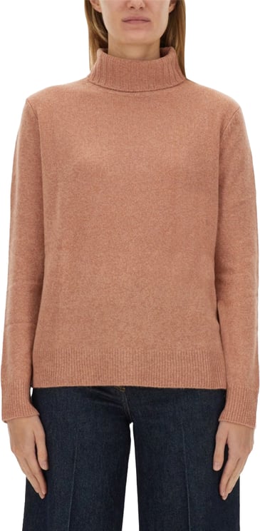Aspesi High-Neck Wool Jersey With Ribbed Hem