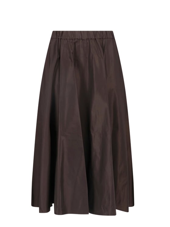 Aspesi Brown Fabric Elasticated Midi Skirt