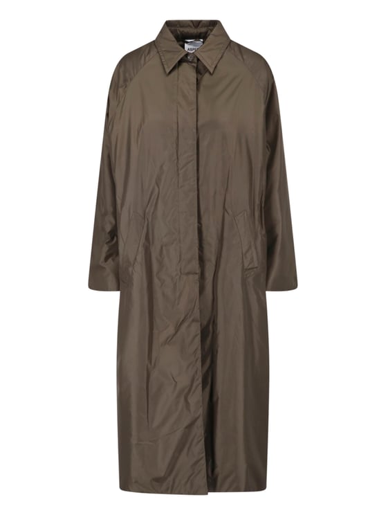 Aspesi Dark Green Nylon Waterproof Trench Coat
