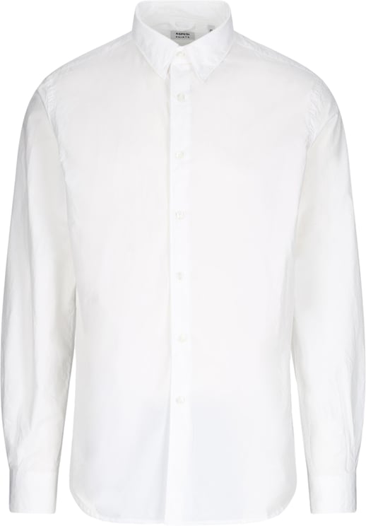 Aspesi Tailored White Shirt with Button-Down Front