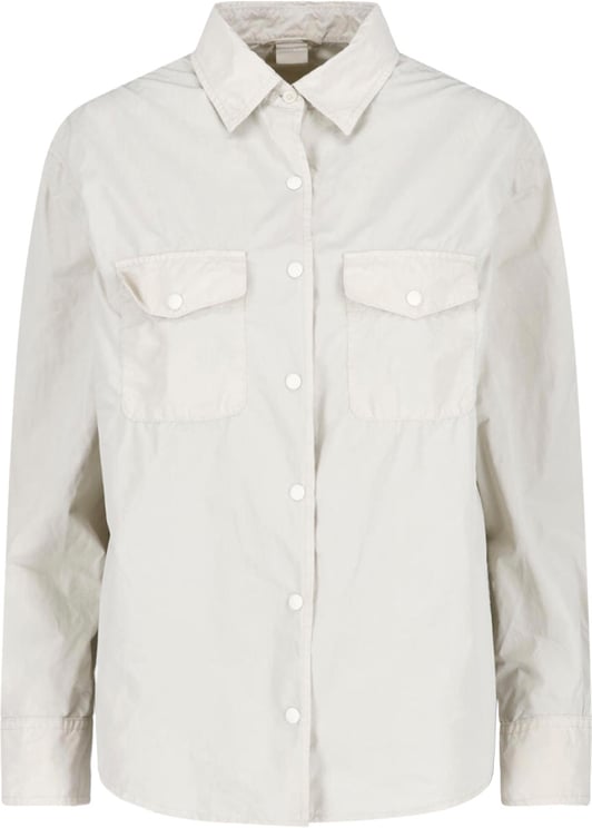 Aspesi Neutral Classic Collar Snap Button Shirt